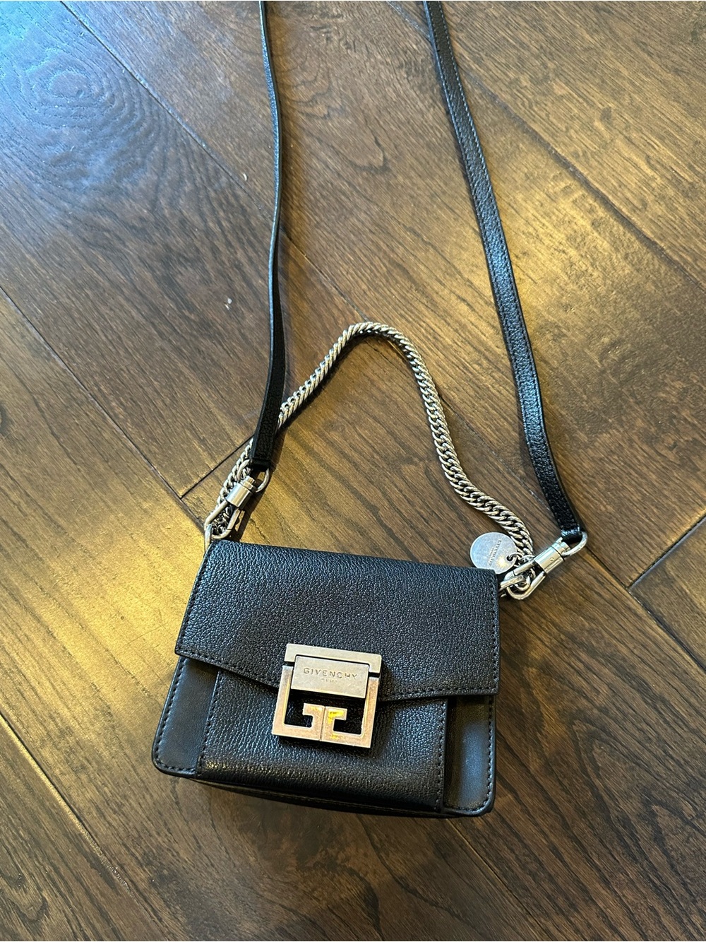 Givenchy GV3 Black Leather Crossbody Clutch Bag